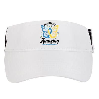 Differently Amazing Down Syndrome Awareness Butterfly Ribbon Adult Drive Performance Visor