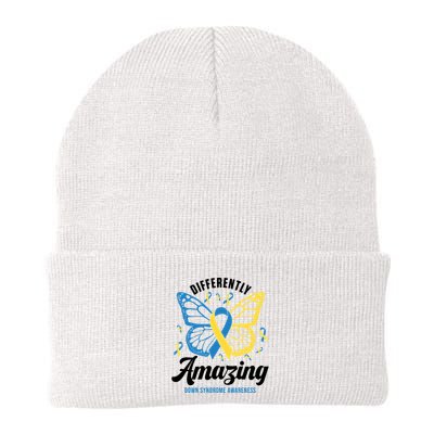 Differently Amazing Down Syndrome Awareness Butterfly Ribbon Beanie