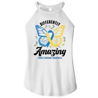 Differently Amazing Down Syndrome Awareness Butterfly Ribbon Women’s Perfect Tri Rocker Tank