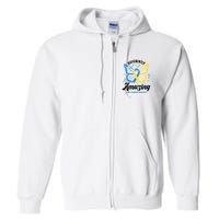 Differently Amazing Down Syndrome Awareness Butterfly Ribbon Full Zip Hoodie