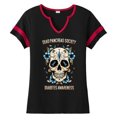 Diabetes Awareness Dead Pancreas Society Ladies Halftime Notch Neck Tee