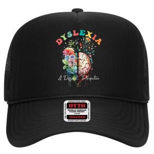 Dyslexia A Different Perspective Dyslexia Specialist Teacher High Crown Mesh Back Trucker Hat