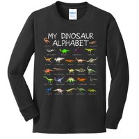 Dinosaur Alphabet Dino ABC For Kids Men Women Dinosaur Kids Long Sleeve Shirt