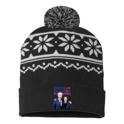 Dumb And Dumber Anti Biden Harris Pro Trump Maga Pro American USA-Made Snowflake Beanie