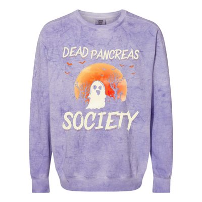 Diabetes Awareness Dead Pancreas Society Halloween Ghost Colorblast Crewneck Sweatshirt