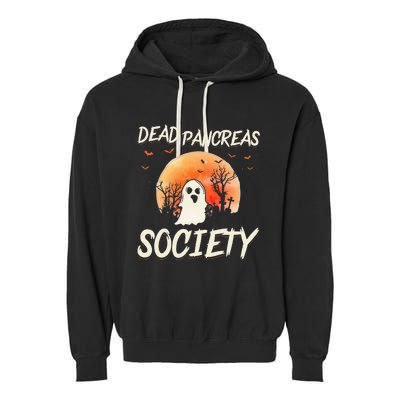 Diabetes Awareness Dead Pancreas Society Halloween Ghost Garment-Dyed Fleece Hoodie