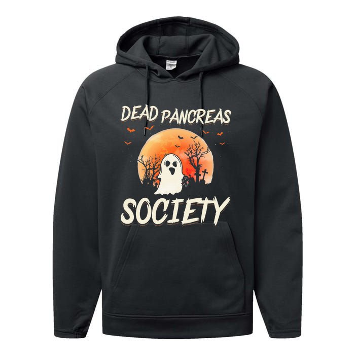 Diabetes Awareness Dead Pancreas Society Halloween Ghost Performance Fleece Hoodie