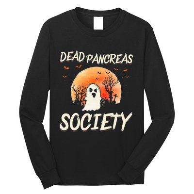 Diabetes Awareness Dead Pancreas Society Halloween Ghost Long Sleeve Shirt