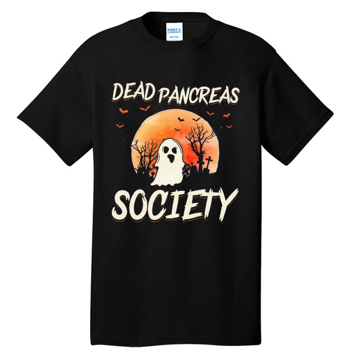 Diabetes Awareness Dead Pancreas Society Halloween Ghost Tall T-Shirt