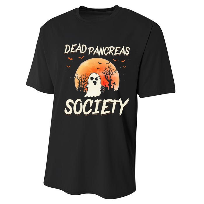 Diabetes Awareness Dead Pancreas Society Halloween Ghost Performance Sprint T-Shirt