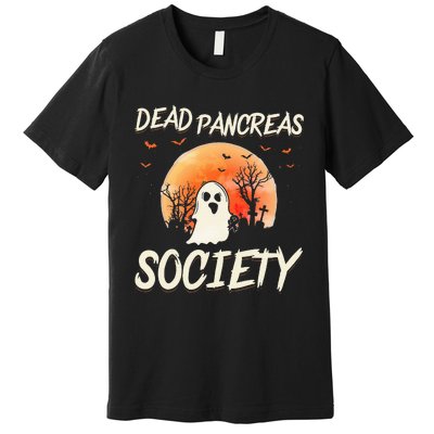 Diabetes Awareness Dead Pancreas Society Halloween Ghost Premium T-Shirt