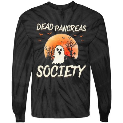 Diabetes Awareness Dead Pancreas Society Halloween Ghost Tie-Dye Long Sleeve Shirt