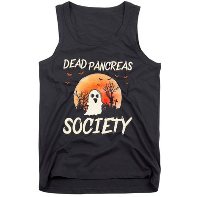 Diabetes Awareness Dead Pancreas Society Halloween Ghost Tank Top