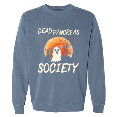 Diabetes Awareness Dead Pancreas Society Halloween Ghost Garment-Dyed Sweatshirt