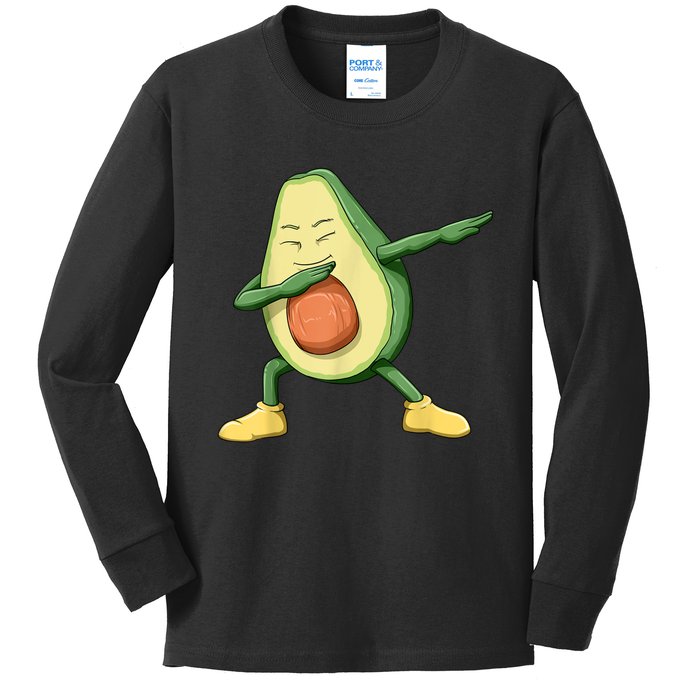 Dabbing Avocado Dab Avocado Dabbing Avocado Lovers Kids Long Sleeve Shirt