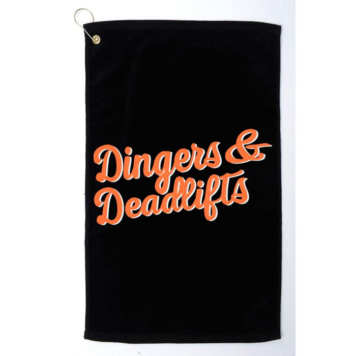 Dingers And Deadlifts Golf Towel