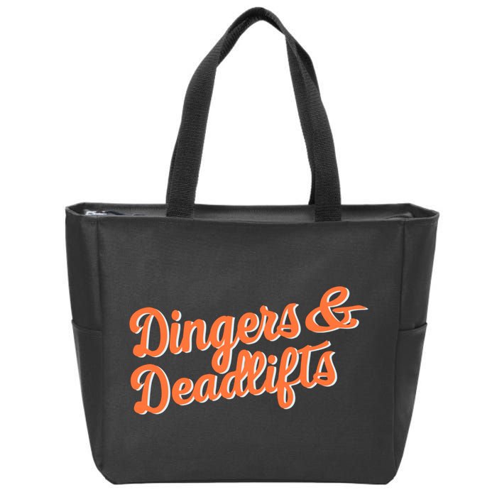 Dingers And Deadlifts Zip Tote Bag