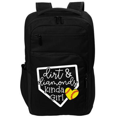 Dirt And Diamonds Kinda Girl Baseball Softball Mom Meaningful Gift Impact Tech Backpack