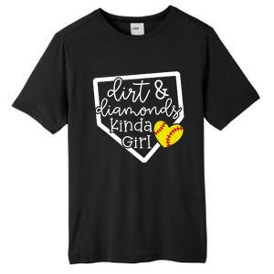 Dirt And Diamonds Kinda Girl Baseball Softball Mom Meaningful Gift Tall Fusion ChromaSoft Performance T-Shirt