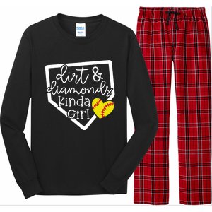 Dirt And Diamonds Kinda Girl Baseball Softball Mom Meaningful Gift Long Sleeve Pajama Set