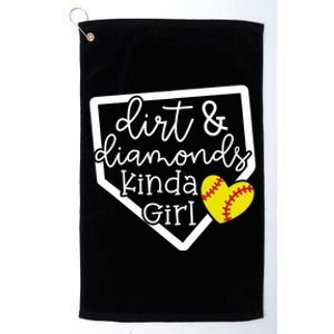 Dirt And Diamonds Kinda Girl Baseball Softball Mom Meaningful Gift Platinum Collection Golf Towel