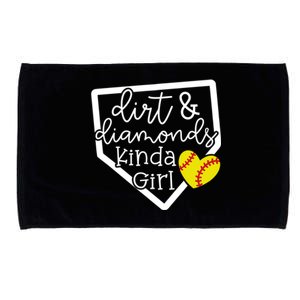 Dirt And Diamonds Kinda Girl Baseball Softball Mom Meaningful Gift Microfiber Hand Towel