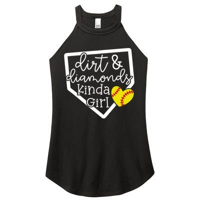 Dirt And Diamonds Kinda Girl Baseball Softball Mom Meaningful Gift Women's Perfect Tri Rocker Tank