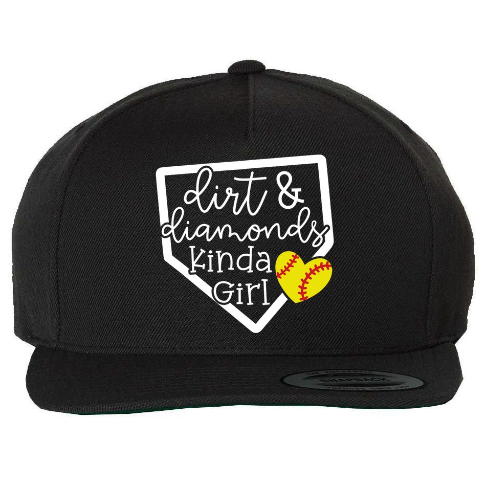 Dirt And Diamonds Kinda Girl Baseball Softball Mom Meaningful Gift Wool Snapback Cap