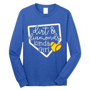 Dirt And Diamonds Kinda Girl Baseball Softball Mom Meaningful Gift Long Sleeve Shirt