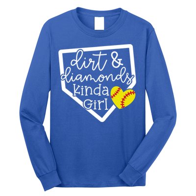 Dirt And Diamonds Kinda Girl Baseball Softball Mom Meaningful Gift Long Sleeve Shirt