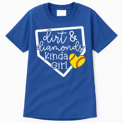 Dirt And Diamonds Kinda Girl Baseball Softball Mom Meaningful Gift Tall T-Shirt