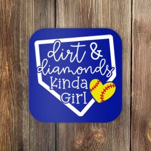 Dirt And Diamonds Kinda Girl Baseball Softball Mom Meaningful Gift Coaster