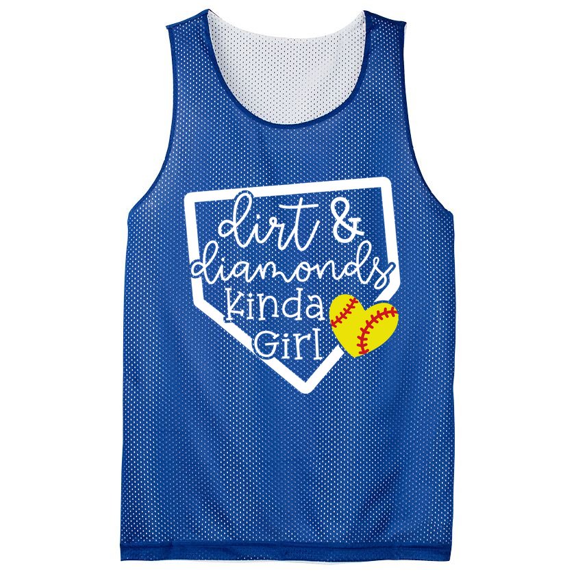 Dirt And Diamonds Kinda Girl Baseball Softball Mom Meaningful Gift Mesh Reversible Basketball Jersey Tank
