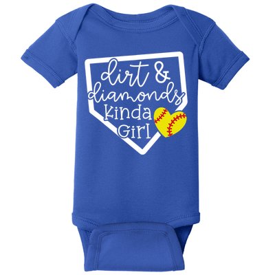 Dirt And Diamonds Kinda Girl Baseball Softball Mom Meaningful Gift Baby Bodysuit