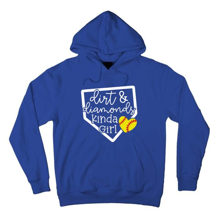 Dirt And Diamonds Kinda Girl Baseball Softball Mom Meaningful Gift Tall Hoodie