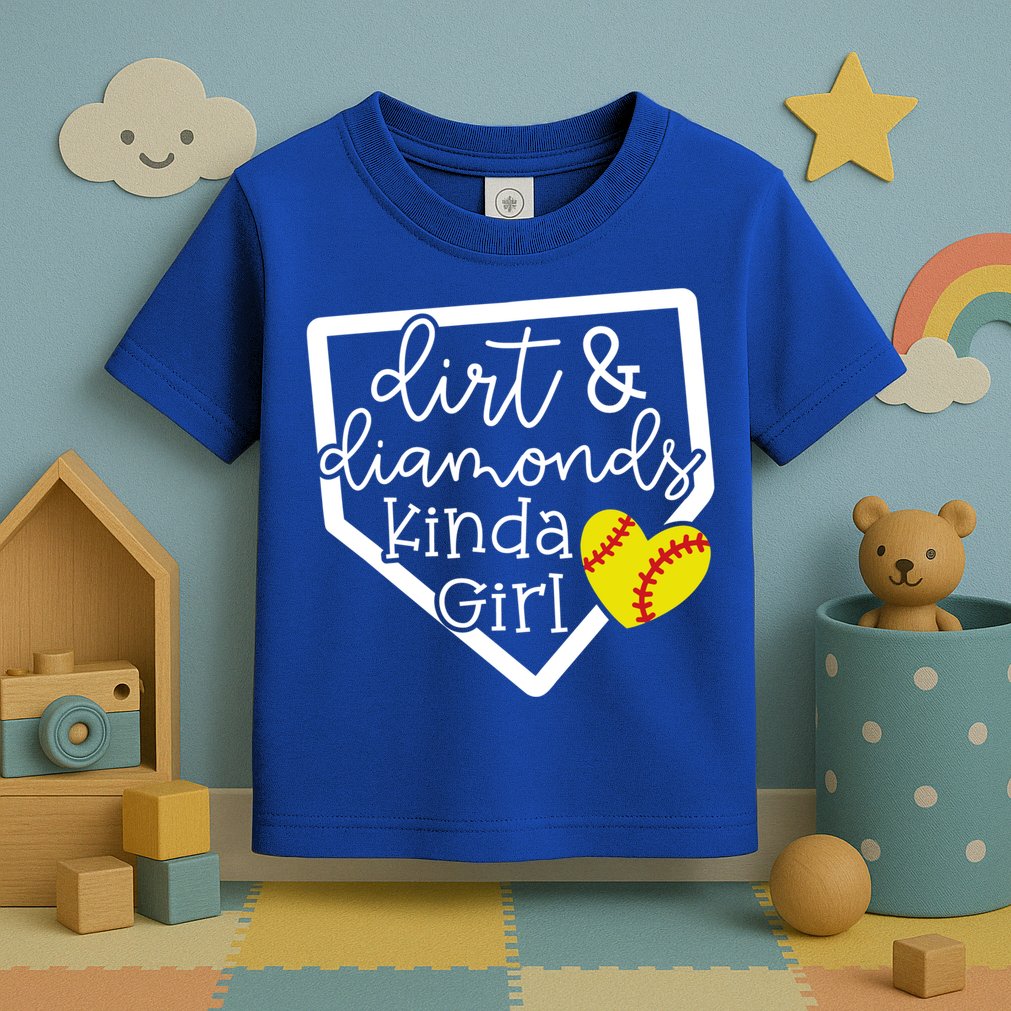 Dirt And Diamonds Kinda Girl Baseball Softball Mom Meaningful Gift Toddler T-Shirt