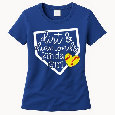 Dirt And Diamonds Kinda Girl Baseball Softball Mom Meaningful Gift Womens T-Shirt