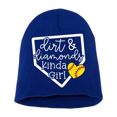 Dirt And Diamonds Kinda Girl Baseball Softball Mom Meaningful Gift Short Acrylic Beanie