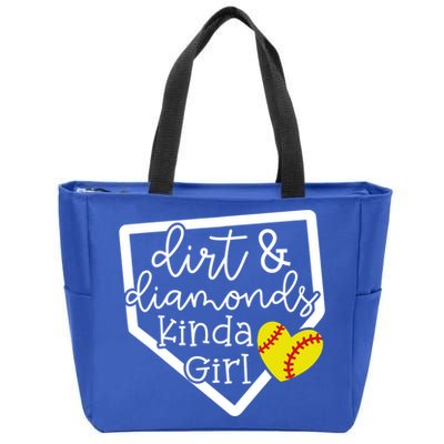 Dirt And Diamonds Kinda Girl Baseball Softball Mom Meaningful Gift Zip Tote Bag