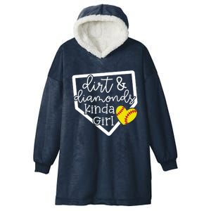 Dirt And Diamonds Kinda Girl Baseball Softball Mom Meaningful Gift Hooded Wearable Blanket