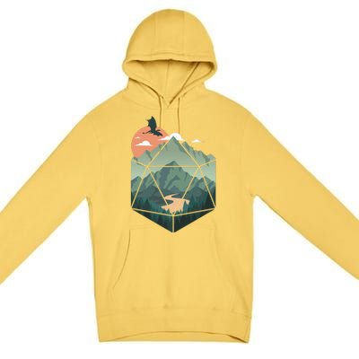 D20 Art Dungeons Lover Fantasy Gaming Premium Pullover Hoodie