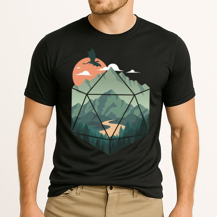 D20 Art Dungeons Lover Fantasy Gaming Cooling Performance Crew T-Shirt