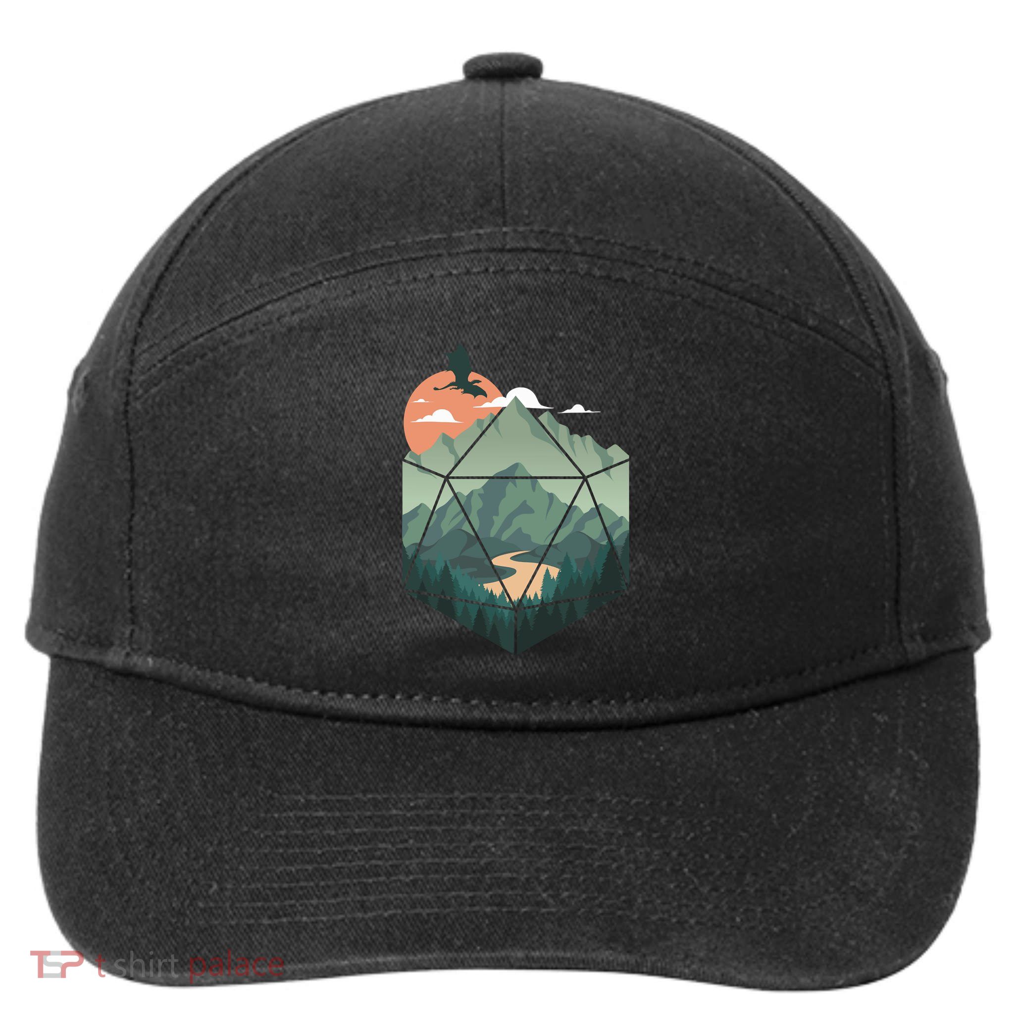 D20 Art Dungeons Lover Fantasy Gaming 7-Panel Snapback Hat