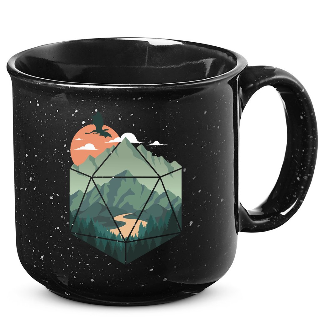 D20 Art Dungeons Lover Fantasy Gaming 15oz Campfire Ceramic Mug