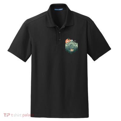D20 Art Dungeons Lover Fantasy Gaming Dry Zone Grid Polo