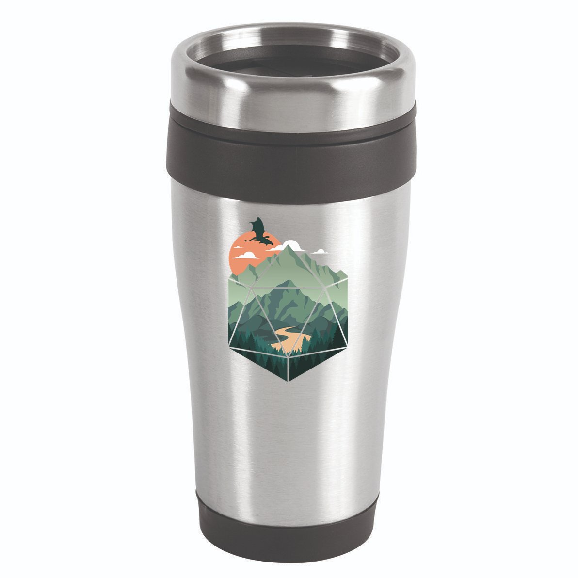 D20 Art Dungeons Lover Fantasy Gaming 16oz Travel Tumbler