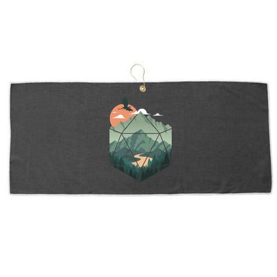 D20 Art Dungeons Lover Fantasy Gaming Large Microfiber Waffle Golf Towel