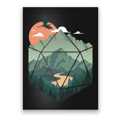 D20 Art Dungeons Lover Fantasy Gaming Poster