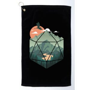 D20 Art Dungeons Lover Fantasy Gaming Platinum Collection Golf Towel