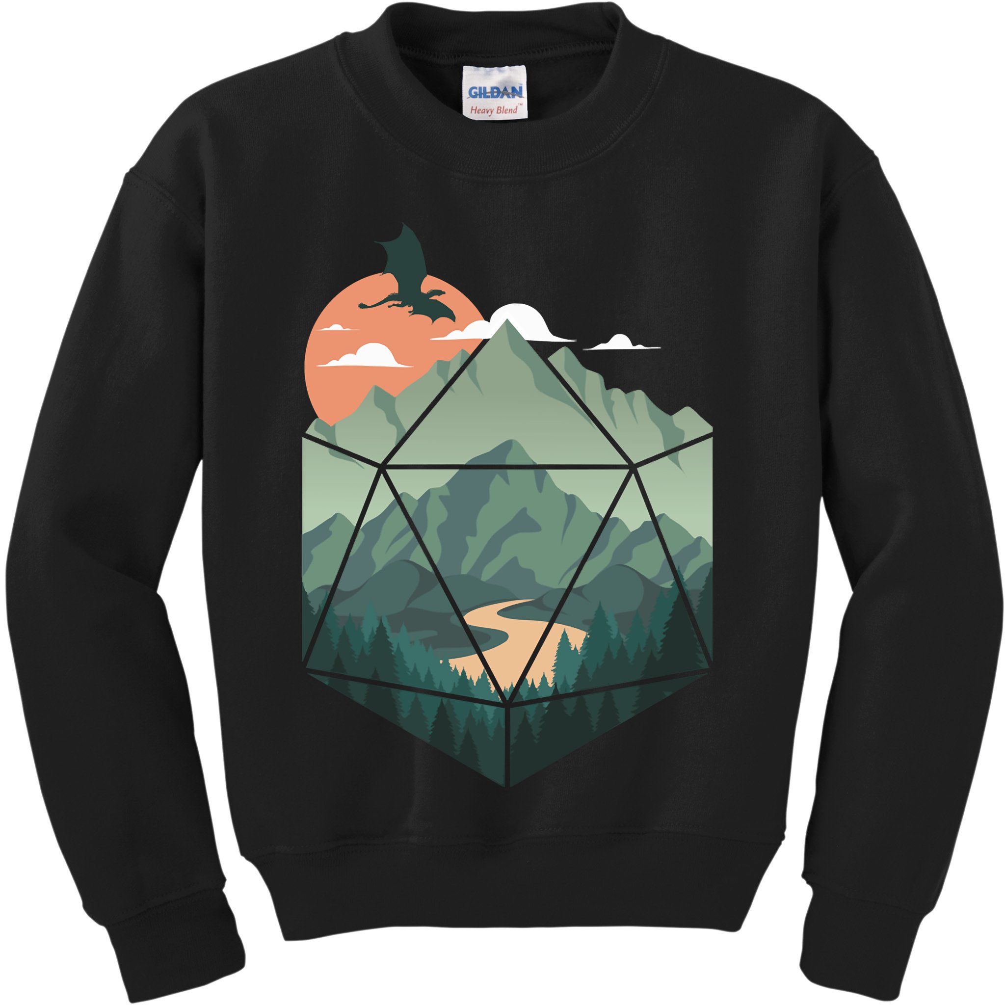 D20 Art Dungeons Lover Fantasy Gaming Kids Sweatshirt